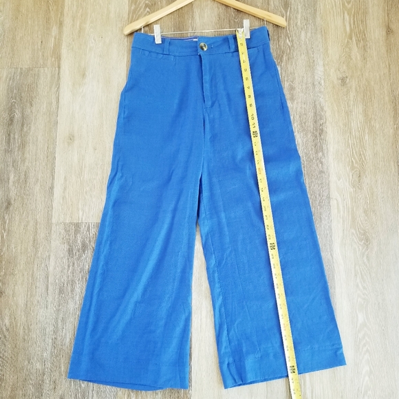 Maeve Anthropologie NWT The Ettie High-Rise Crop Wide-Leg Flare Pants Blue sz 29 - Picture 10 of 16